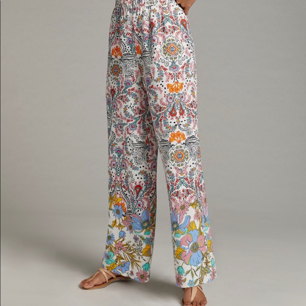 Maeve Printed wide leg pants